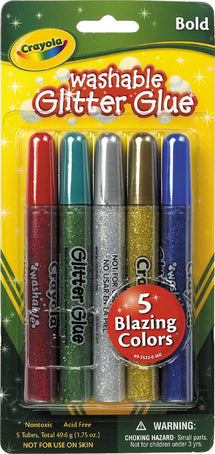 CRAYOLA WASHABLE GLITTER GLUE 5 PACK