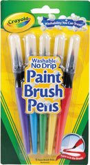 Crayola Washable No Drip Paint Brush Pens 5 Pack - Toyworld