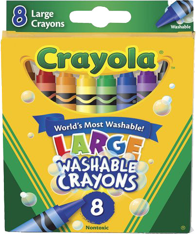 Crayola Crayons Large Washable 8 Pack - Toyworld