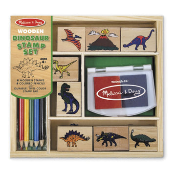 Melissa Doug Wooden Stamp Set Dinosaur - Toyworld