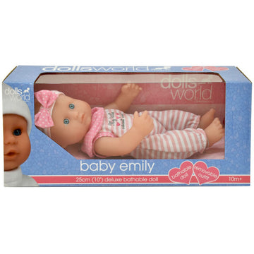 Dolls World Baby Emily 25cm Bathable Doll - Toyworld