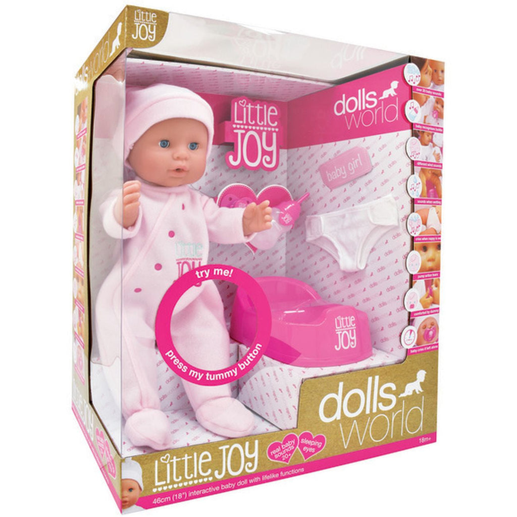 Dolls World Little Joy 46cm Interactive Baby Doll - Toyworld