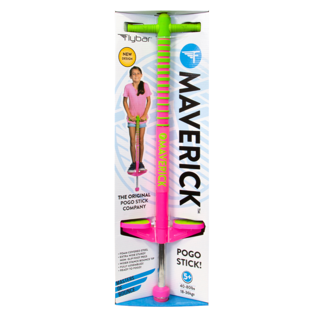 FLYBAR MAVERICK POGO STICK - PINK/GREEN