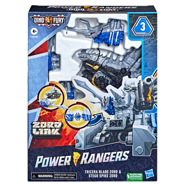 Power Rangers Dino Fury Tricera Blade Zord And Stego Spike Zord | Toyworld