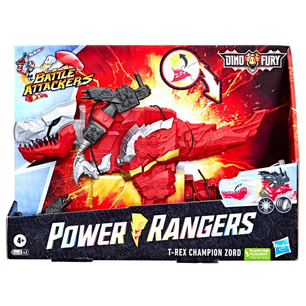 Power Rangers Battle Attackers T Rex Champion Zord | Toyworld