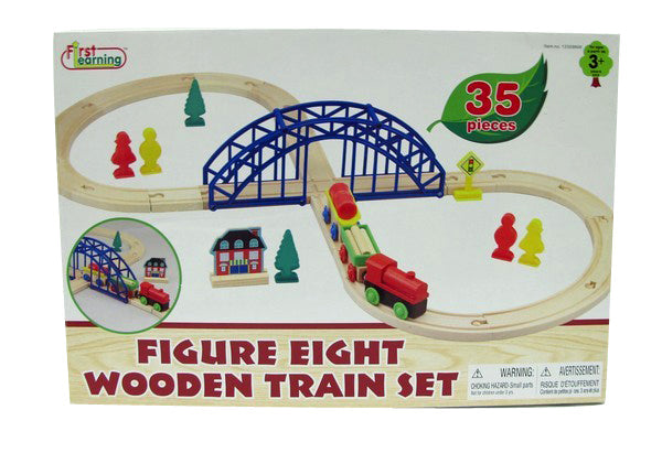 First Learning Figure 8 Wooden Train Playset - Toyworld