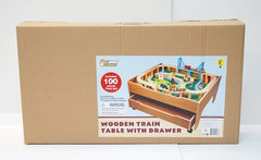 First Learning Wooden Train Table With Drawer Img 1 - Toyworld