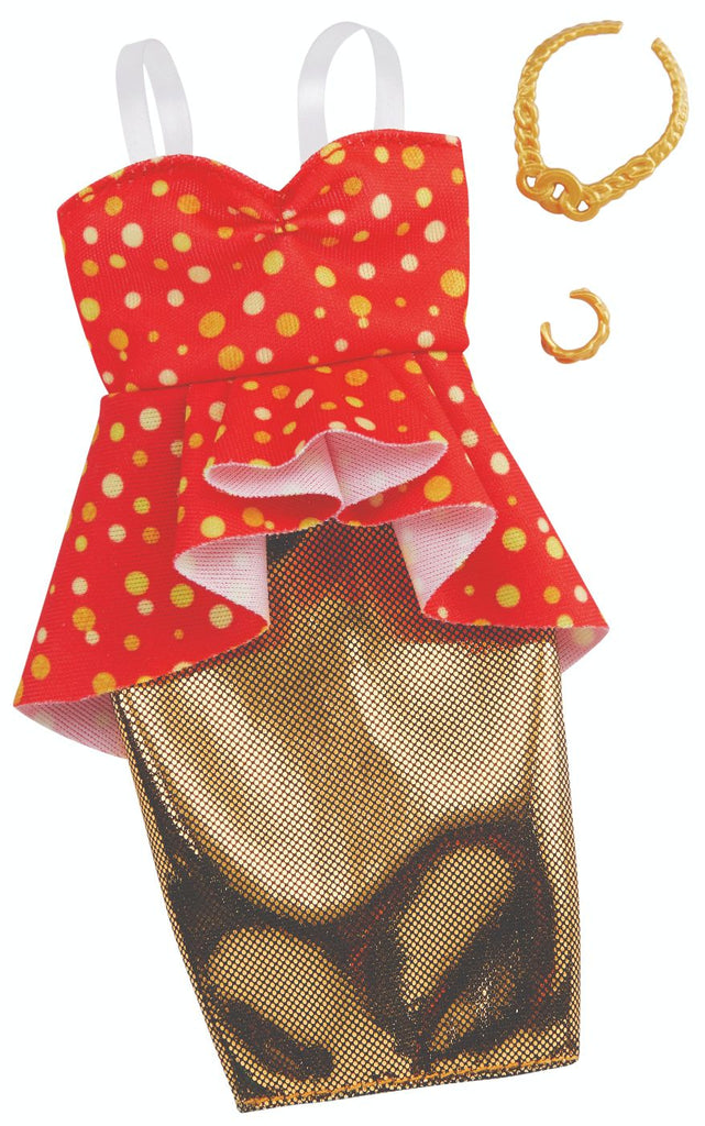 Barbie Fashions Red & Yellow Polka Dots - Toyworld