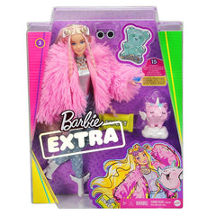 Barbie Extra Doll In Pink Coat With Pet Unicorn Pig Img 1 | Toyworld