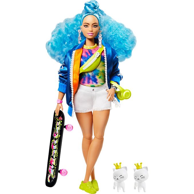 Barbie Extra Doll With Skateboard & Pet Kittens | Toyworld