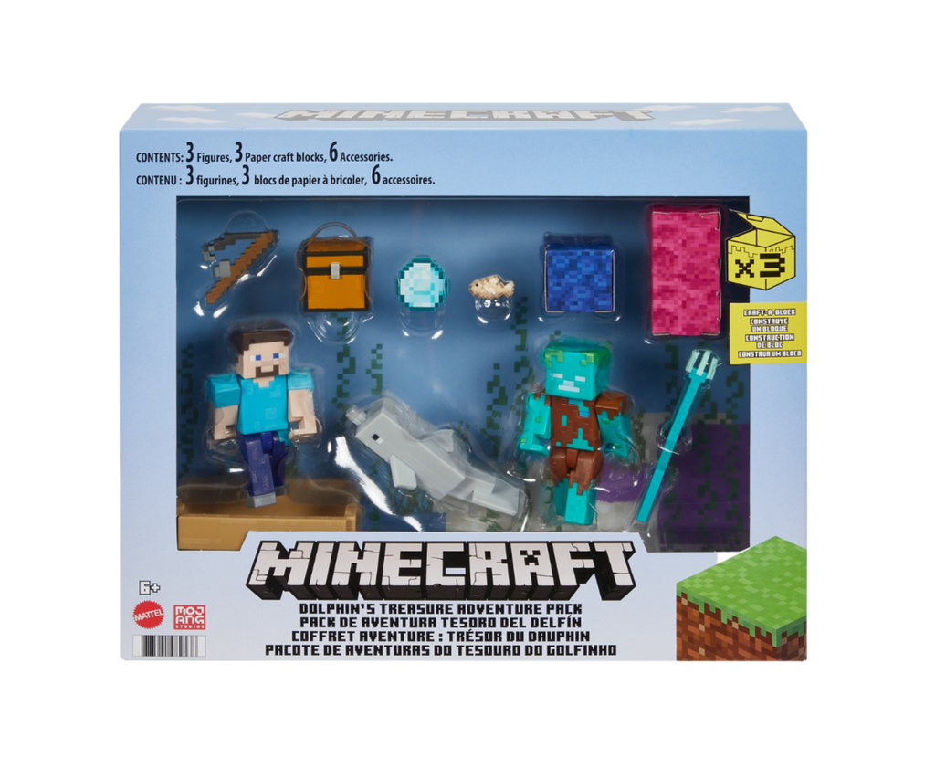 Minecraft Dolphins Treasure Adventure Pack | Toyworld