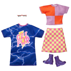 BARBIE FASHIONS ASSORTMENT GRL PWR DRESS AND PURPLE SHIRT