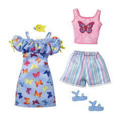 BARBIE FASHIONS ASSORTMENT BUTTERFLY DRESS AND PINK TOP