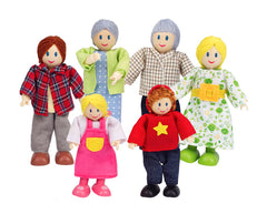 Hape Wooden 6 Piece Miniature Caucasian Happy Family Img 1 - Toyworld