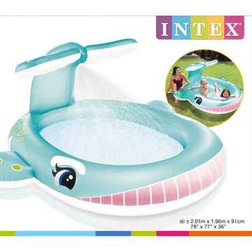 Intex 57440 Whale Spray Pool 201cm X 196cm X 91cm - Toyworld