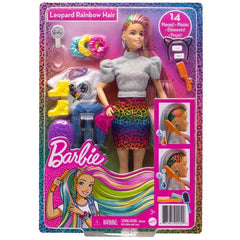 BARBIE DOLL LEOPARD RAINBOW HAIR