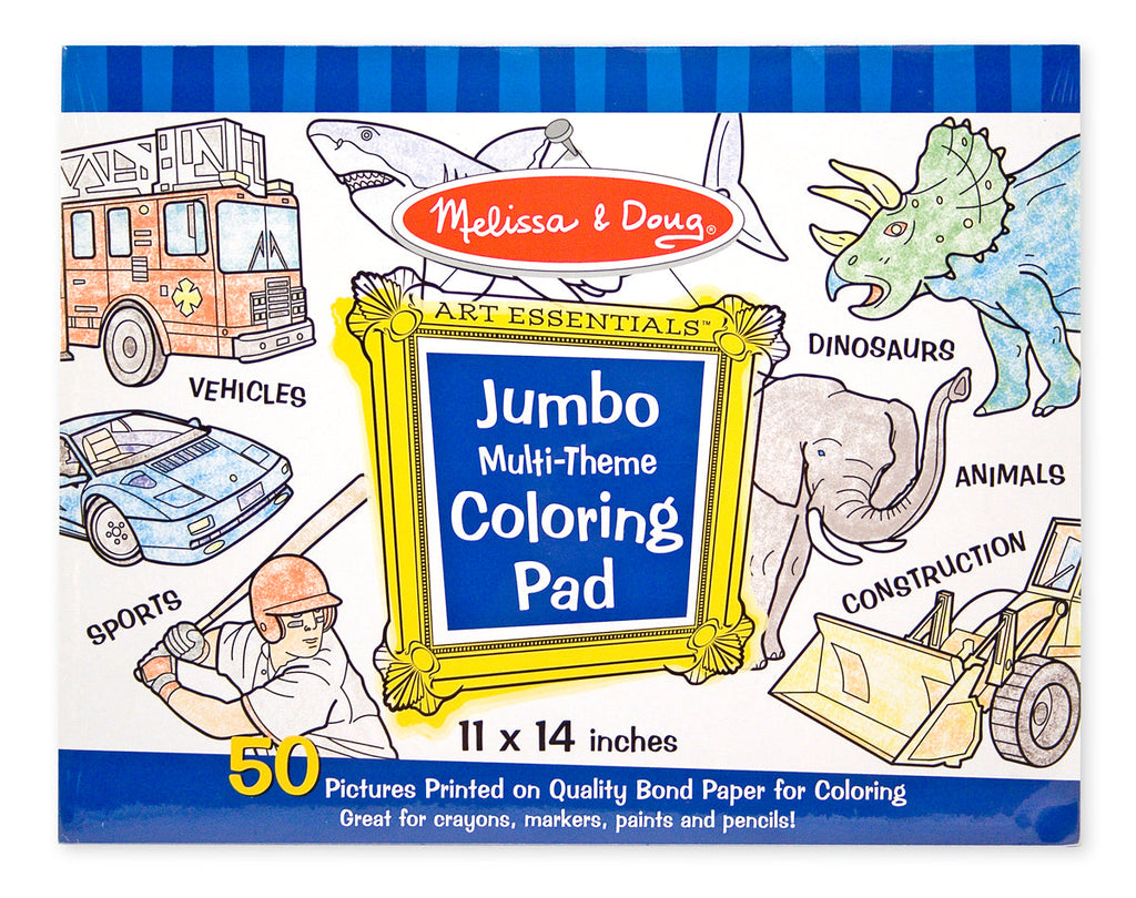 Melissa Doug Blue Jumbo Colouring Pad - Toyworld