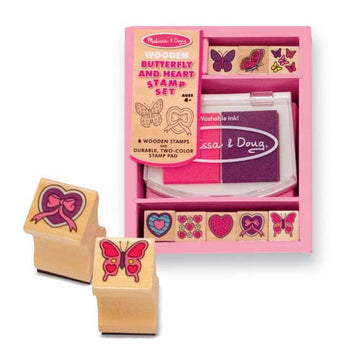 Melissa Doug Butterfly & Hearts Stamp Set - Toyworld