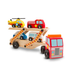 Melissa Doug Classic Toy Emergency Vehicle Carrier - Toyworld