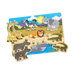 Melissa Doug Safari Peg Puzzle Img 2 - Toyworld