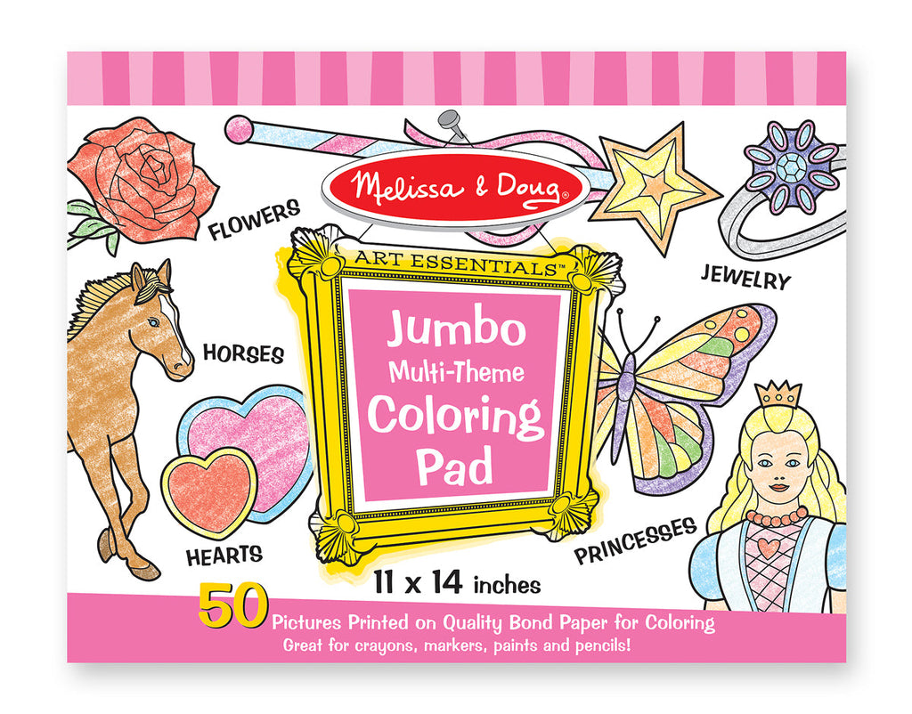 Melissa Doug Pink Jumbo Colouring Pad - Toyworld