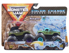 MONSTER JAM 1:64 DIE CAST TRUCKS 2 PACK COLOR CHANGE MOHAWK WARRIOR AND WHIPLASH