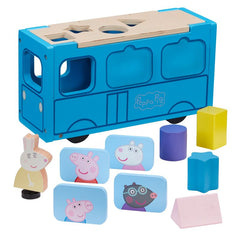 PEPPA PIG WOODEN SCHOOL BUS SHAPE SORTER