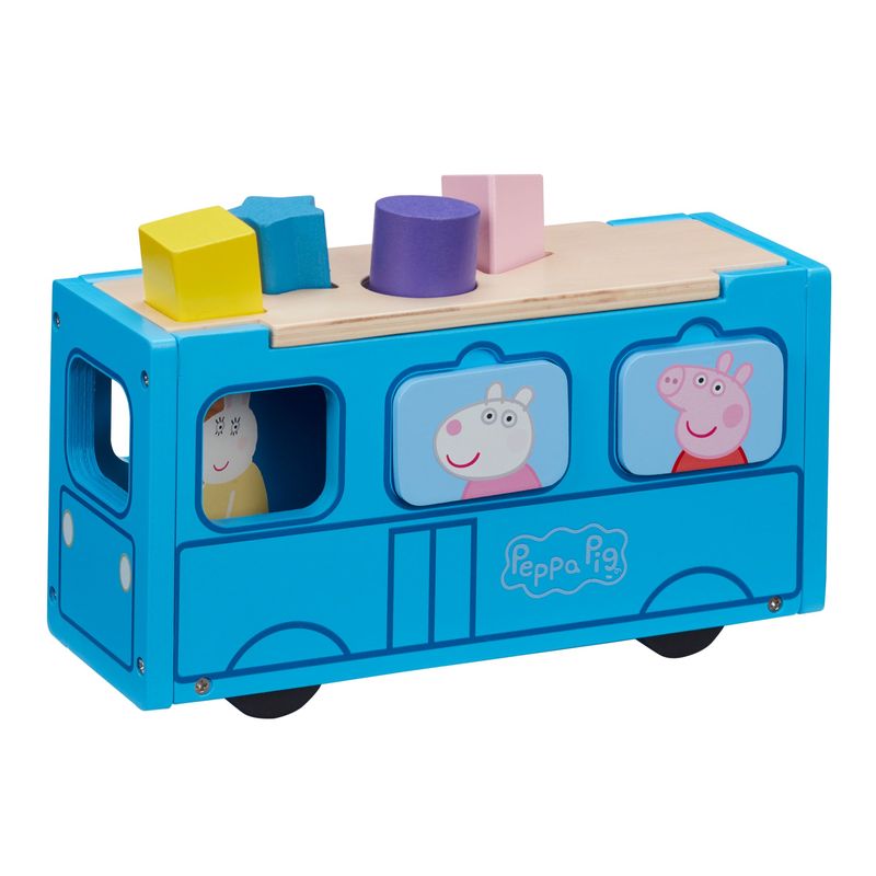 PEPPA PIG WOODEN SCHOOL BUS SHAPE SORTER