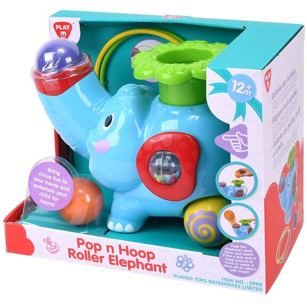 Playgo Pop N Hoop Roller Elephant - Toyworld