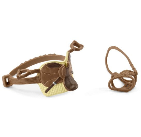 SCHLEICH HORSE CLUB SADDLE & BRIDLE SARAH & MYSTERY