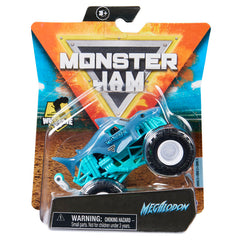 MONSTER JAM 1:64 DIE CAST WITH WHEELIE BAR MEGALODON