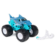 MONSTER JAM 1:64 DIE CAST WITH WHEELIE BAR MEGALODON