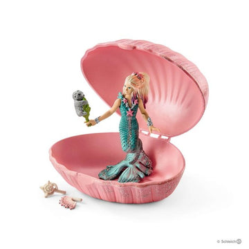 Schleich Bayala Mermaid With Baby Seal In Shell - Toyworld