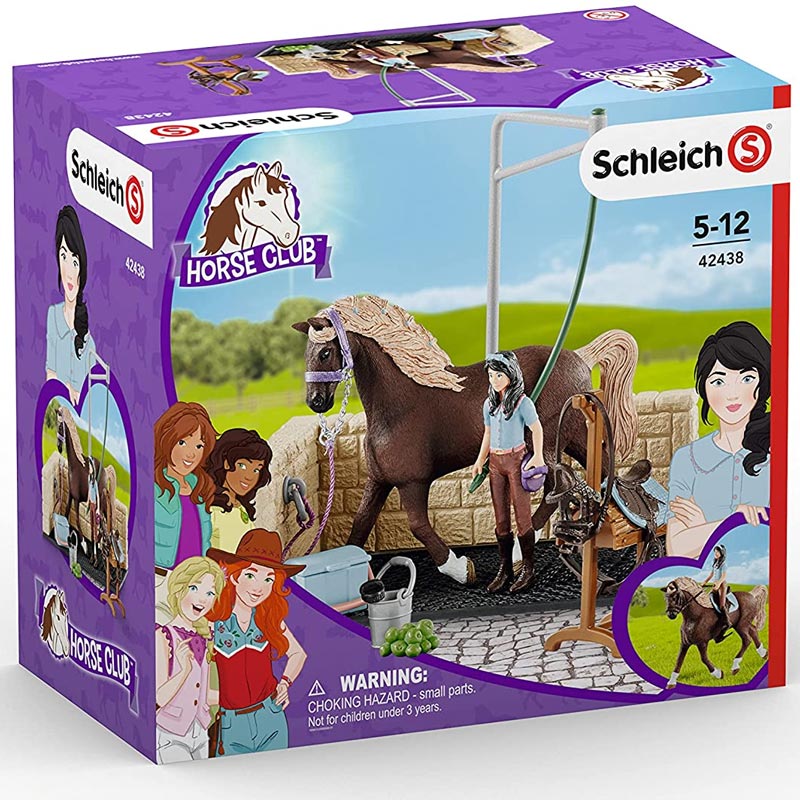 SCHLEICH WASHING AREA WITH HORSE CLUB EMILY & LUNA