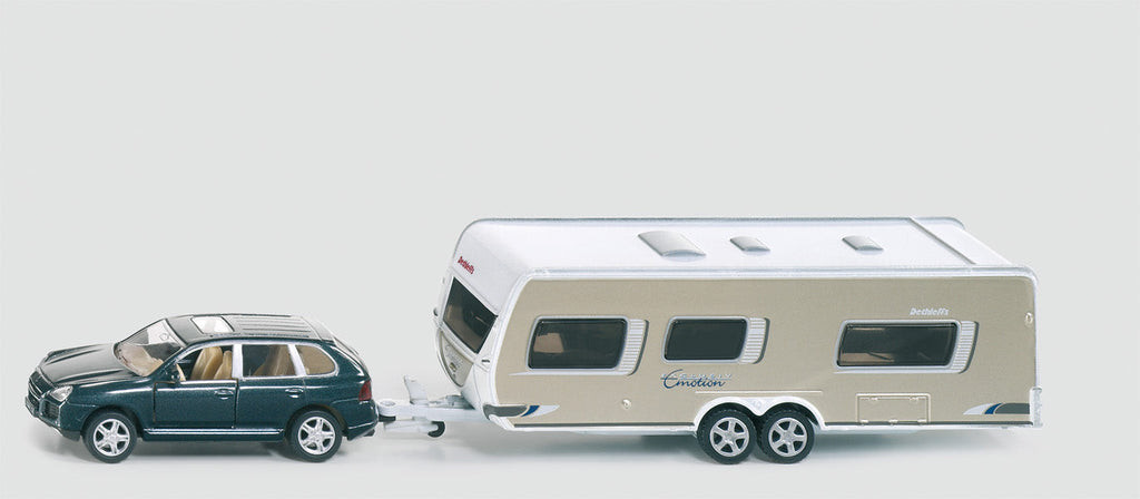 Siku 2542 155 Porsche Cayenne Turbo Car With Caravan - Toyworld