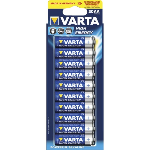 VARTA POWER ALKALINE AA BATTERY 20 PACK