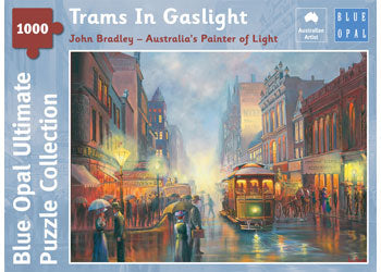 BLUE OPAL 1000 PIECE TRAMS IN GASLIGHT