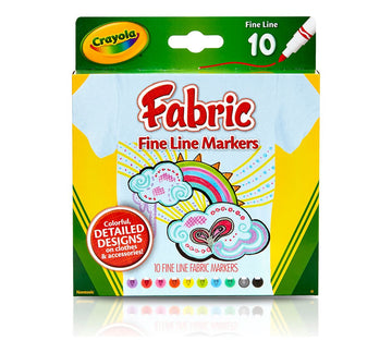 Crayola Fine Line Fabric Markers 10Pk - Toyworld