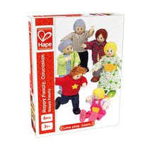 Hape Wooden 6 Piece Miniature Caucasian Happy Family - Toyworld