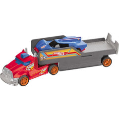 HOT WHEELS RC DOUBLE RIG WITH PULL BACK CAR