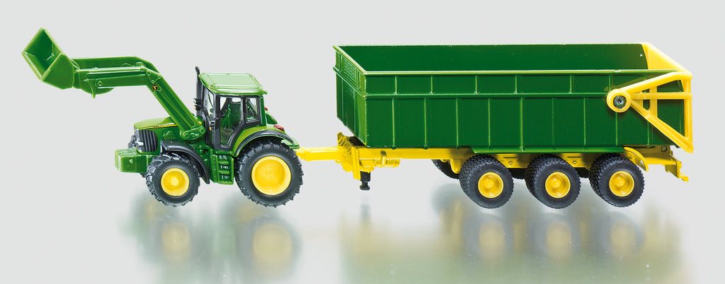 Siku 1843 1:87 John Deere With Front Loader & Trailer - Toyworld