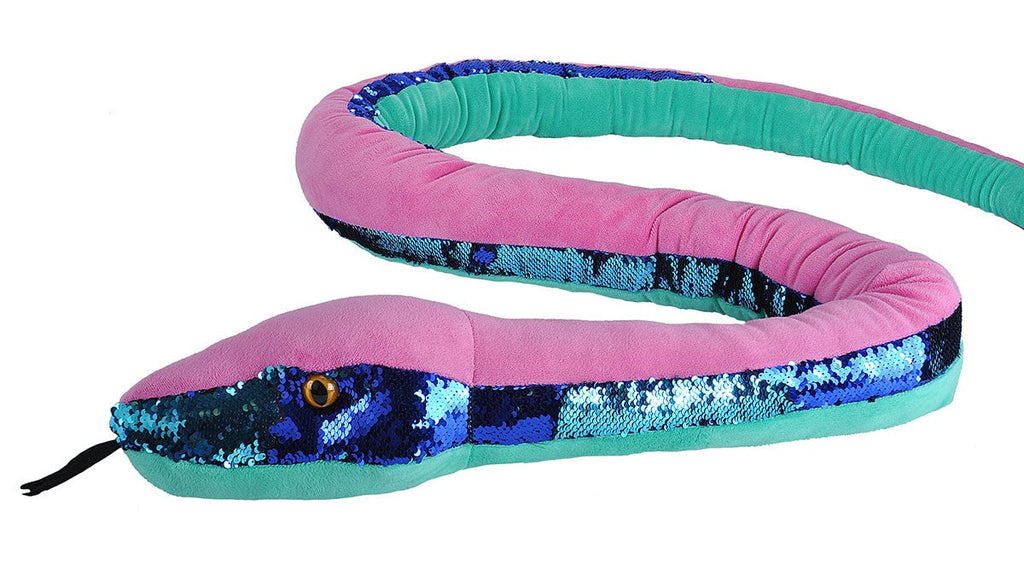 Wild Republic Pink And Aqua Plush Snake - Toyworld