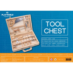 Wooden Toy Tool Chest 16 Piece - Toyworld