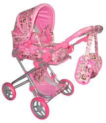 Playworld Pink Dolls Pram Large - Toyworld